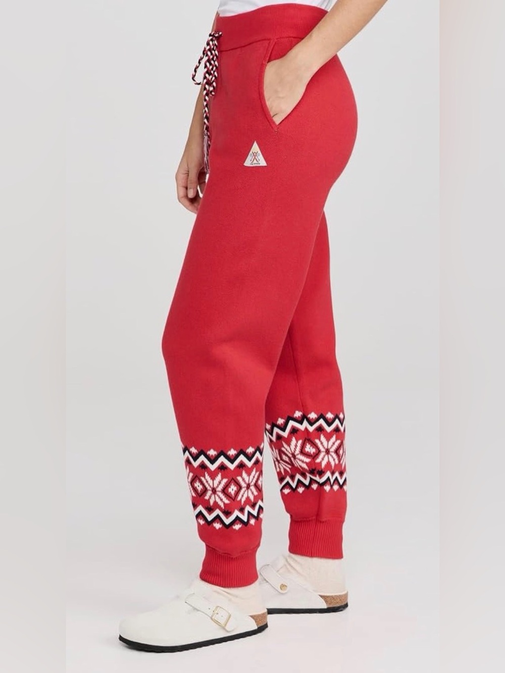 The Upside Keystone Jojo Red Fair Isle Knit Jogger Pants - Picture 4 of 9